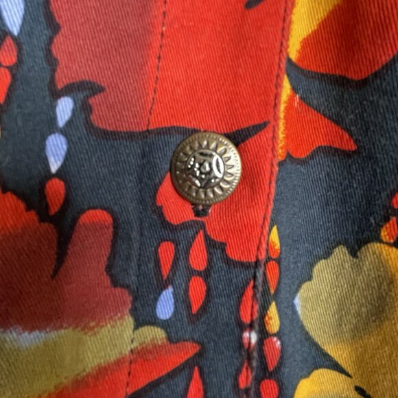 VTG Kaktus Jacket Size XL Wearable Art To Wear Abstract Button Up Red Floral - Picture 4 of 14